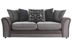 Collection Rhiannon Large Fabric/Leather Effect Sofa -Black